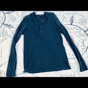 H&M Heather Navy Long Sleeve Henley